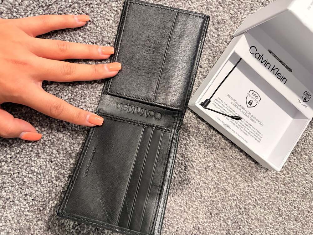 Calvin Klein RFID Protected Leather Bifold Wallet with Monogram Print - Picture 4 of 11